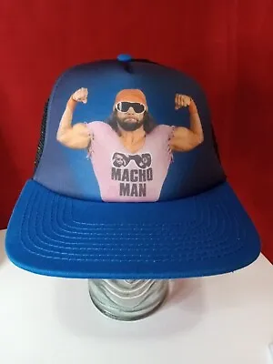 Macho Man Randy Savage Snapback Cap Hat 2014 Blue/Mesh Black • $50