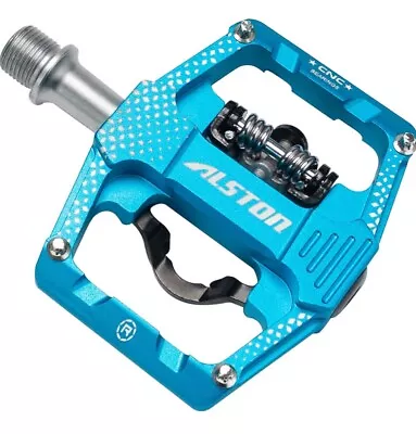 Alston MTB Mountain Bike Pedals 3 Bearing Flat Platform Clipless 9/16” W/ Cleats • $17.95