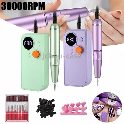 Portable E-File Nail Drill 30000RPM Cordless Electric Machine Manicure Pedicure • $46.99