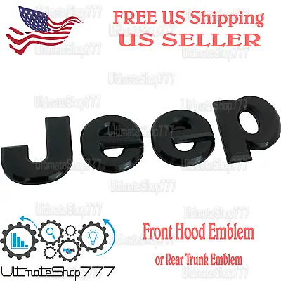 Jeep Nameplate Emblem For Hood  Liftgate Trunk Lid BLACK • $25