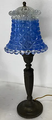 Antique Vintage Cast Metal Ornate TABLE LAMP Boudoir 16”  Tall---Re-Wired! • $99