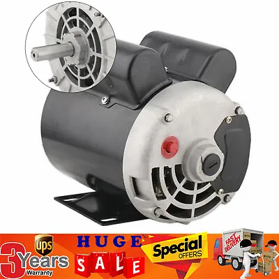 Air Compressor Electric Motor 2 HP 56 Frame 3450 RPM Single Phase 5/8  Shaft! • $121.26