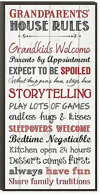 Grandparents House Rules 12  X 6  Mounted Print Decorative Wall Art Sign Plaque  • $9.59