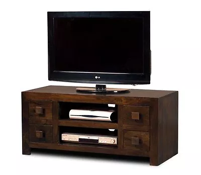 £287.36 • Buy Dakota Solid Walnut Mango Low Tv Unit W/drawers/shelves - Solid Indian Wood New