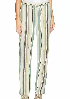 $200 Vince Camuto Women's Beige Striped Straight Leg Casual Twill Pants Size S • $26.38