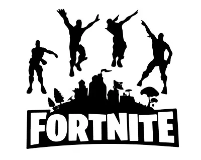 Fortnite Wall Art Vinyl Sticker Matt Black Gaming Bedroom Various Colours • £5.18