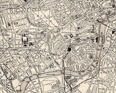 1919 Antique London England City Map Street Map Of London Wall Art 1234 • $24.75