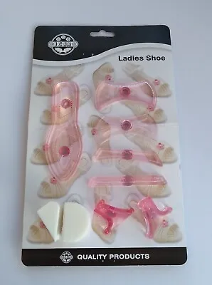 JEM MIniature Ladies Shoe Cutters 3D And Sm Bow Set/sugarcraft/ Cake Decorating. • £5.50