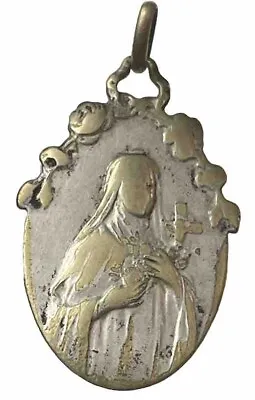 Vintage Catholic St Therese Silver Tone Religious Medal France • $12.99