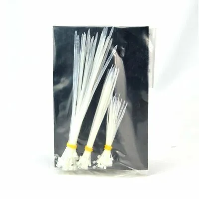 60 WHITE CABLE TIES Strong Extra Large Long Wide Self-Locking Plastic Wraps UK • £2.95