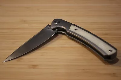 TwoSun TS81 Framelock Knife - M390 Blade + Milled Titanium Handles & MOP Inlay • $51