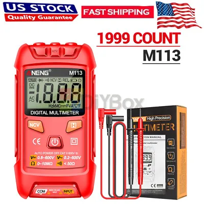 M113 Digital Multimeter 1999Count Automatic AC/DC Votage Resistance Meter NCV US • $12.25