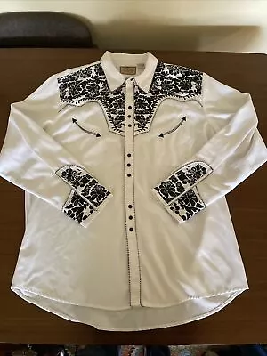 Scully Rodeo Style Heavily Embroidered Pearl Snap Western Shirt Size 2XL • $50