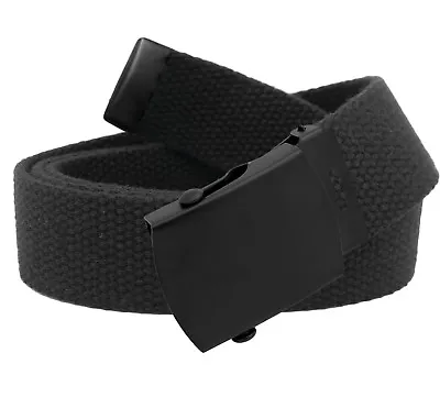 Build A Belt Men's Classic Black Slider 1.25  Wide Buckle With Canvas Web Belt • $9.99