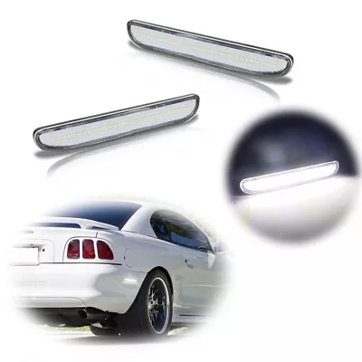 For 1994-1998 Ford Mustang Rear Led Bumper Side Marker Lights Lamps 2pcs Clear • $29.99