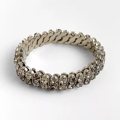 Beautiful Vintage Made In British Hong Kong Expandable Rhinestone Bracelet  • $9.60