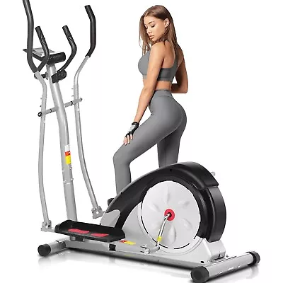 Magnetic Control Mute Elliptical Trainer W/LCD Monitor Home Office Fitness 350lb • $214.99