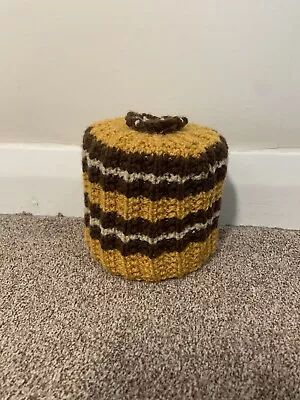 £6.75 • Buy Hand Knitted Toilet Roll Cover Spare Toilet Roll Holder In Mustard,Beige,Brown