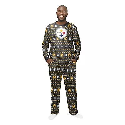 FOCO Men's NFL Pittsburgh Steelers Primary Team Logo Ugly Pajama Set • $48