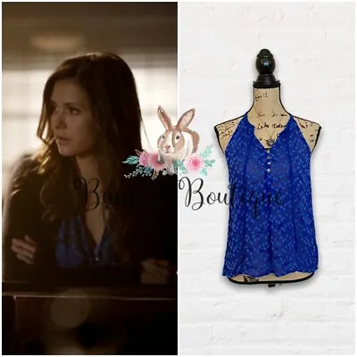 Elena Gilbert's Zoa Sleeveless Dotted Silk Top The Vampire Diaries • £43.39