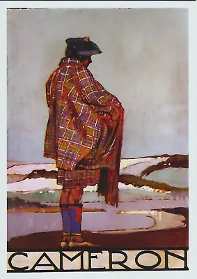 £1.75 • Buy Scottish Clan 7x5 Art Print - CAMERON Tartan Clansman Kilt Plaid Shawl Guard