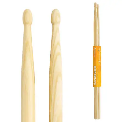 £5.99 • Buy Hickory 5A Drumsticks By World Rhythm – Wood Tip 5A Pair Of Drum Sticks