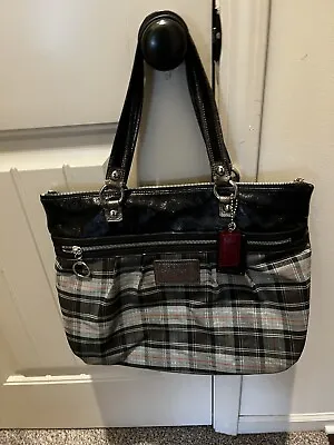 Coach Poppy Large Limited Edition Tartan Plaid Glam Tote 15886    Adorable! • $70