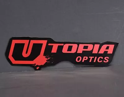 Vintage 90s Utopia Optics Decal Sticker Surf Skate Motocross MX 6 1/2  Red Black • $17.08