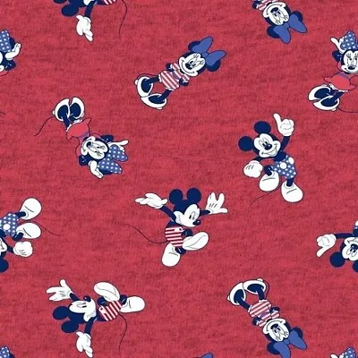 MICKEY AND MINNIE PATRIOTIC Cotton Fabric By Springs Creative BTY • $9.71