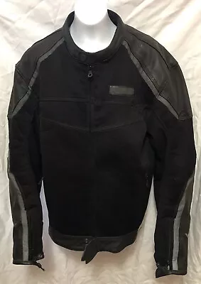 Victory Motorcycles Mens Leather Jacket Large Black Mesh Hybrid Part# 162046 • $195