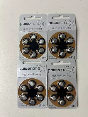 Lot Of 4 Power One HearUSA P312 312 Hearing Aid Battery 1.4V Expired • $9.99