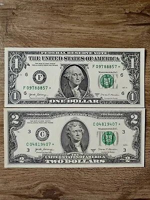 Usa Very Rare 1 And 2 Dollars Set Star Replacement F Atalanta & C Philadelphia • £21.12