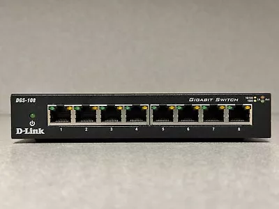 D-LINK DGS-108 8-Port Gigabit Ethernet Switch With AC Adapter • $25