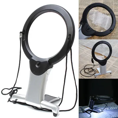 Giant Hands Free Magnifying Glass LED Reading Tools For Sewing Craft Knitting UK • £7.96