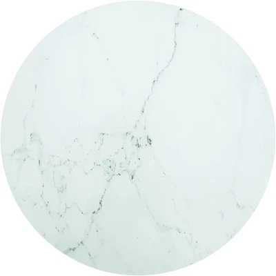 $496.90 • Buy Round Table Top Tempered Glass With Marble Design Tabletop White For Dining Tabl