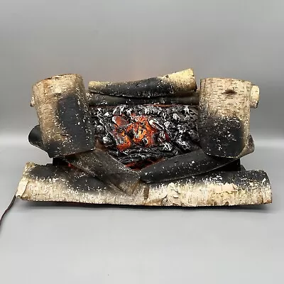 Light Up Fireplace Logs Faux Fire Electric Vintage Mid Century Modern • $125