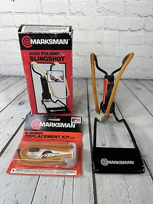 VINTAGE BOXED Marksman 3040 Hunting Folding Sling Shot Wrist W/NEW Extra Strap • $34.95