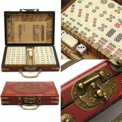 144 Tiles Mah-Jong Set Piece Vintage Mahjong Rare Mahjong English Instructions • £19.98