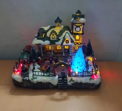 Musical Christmas Scene 'train Station' 2 Settings Music Or Just Lights Up • £30