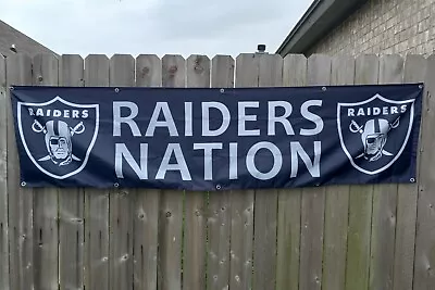 Las Vegas Raiders Nation 2' X 8' Banner 100% Polyester • $17.50