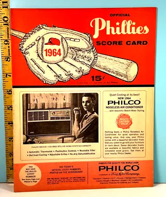 🔥 1964 Philadelphia Phillies Scorecard Vs Mets Unscored HIGH GRADE!!🔥 • $35