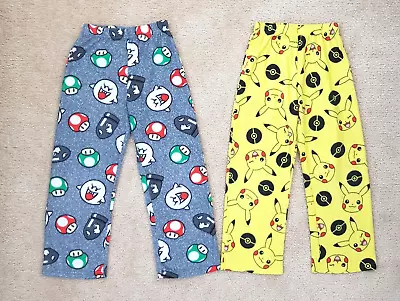 Nintendo Kid Boy Size 6/7 Mario Pokemon Cartoon Fleece Sleep Pajama Pants Used • $11.99