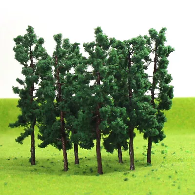 D11040 10pcs Model Trains O Scale 1:50 Deep Green Model Trees 4In Iron Wire • $9.99