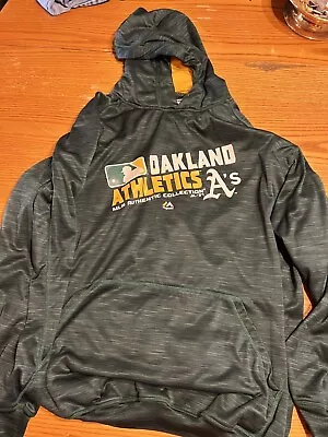 Mens Majestic Therma Base Oakland A's Athletics Fleece Pullover Baseball Hoodie • $36.99