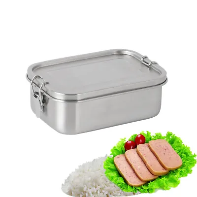 £17.09 • Buy Stainless Steel Lunch Box 1400ml Capacity Bento Food Container Seal Portable