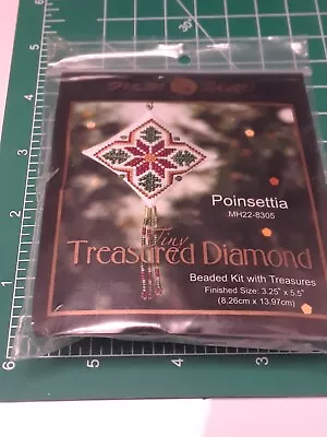 Mill Hill Tiny Treasured Diamond Cross Stitch & Beaded Kit Poinsettia MH22-8305 • $19