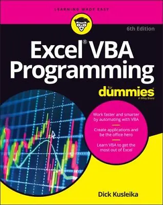$31.78 • Buy Excel VBA Programming For Dummies [For Dummies [Computer/Tech]]