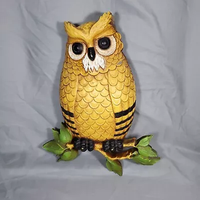 Vintage Large Homco 7403 Horned Owl Wall Hanging Art 1975 Home Kitchen Decor USA • $12.99