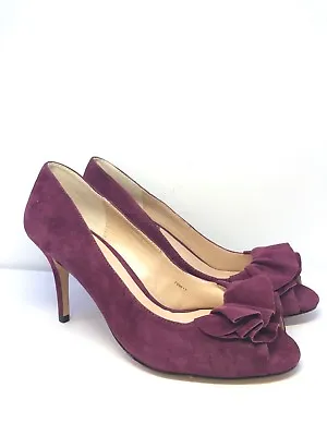 £59.99 • Buy V/ 0109#  Phase Eight Womens Emmy Suede Peep Toe Shoes Magenta Uk 7