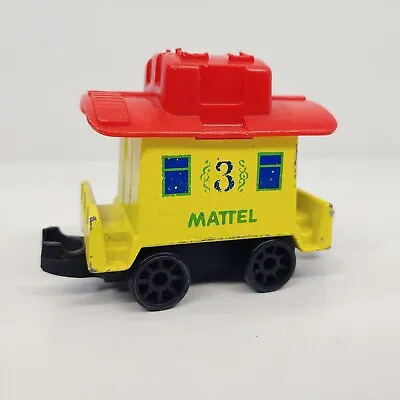 Vintage Mattel First Wheel Train Car Caboose Yellow Diecast 1980 Hong Kong • $9.95